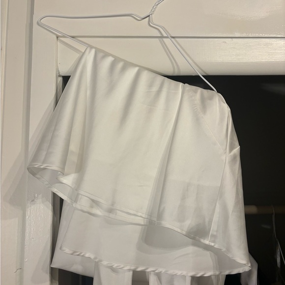 Show Me Your MuMu Jasmine Halter Maxi Dress Ivory Luxe Satin Size XS - Picture 2 of 2